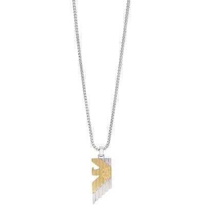 Collier pendentif Emporio Armani en acier inoxydable, bicolore, pour homme, - Publicité Collier pendentif Emporio Armani en acier inoxydable, bicolore, pour homme, - Publicité