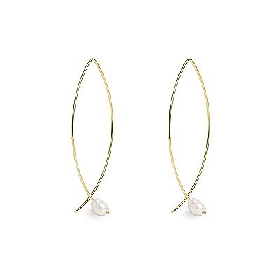 SINGULARU Boucles d'Oreille Arch Bean Pearl Argent Plaqué Or Bijoux pour femmes - Publicité SINGULARU Boucles d'Oreille Arch Bean Pearl Argent Plaqué Or Bijoux pour femmes - Publicité