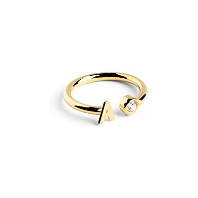 SINGULARU Bague Personnalisé Letter Spark Argent Plaqué Or Bijoux pour femmes - Publicité SINGULARU Bague Personnalisé Letter Spark Argent Plaqué Or Bijoux pour femmes - Publicité