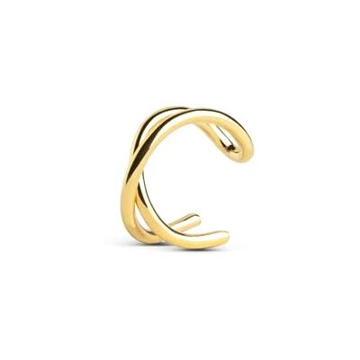 SINGULARU Boucle d'oreille seule Ear Cuff Croix. Argent 925 avec finition plaqué or 18 kt. Ajustable. Bijoux pour femme - Publicité SINGULARU Boucle d'oreille seule Ear Cuff Croix. Argent 925 avec finition plaqué or 18 kt. Ajustable. Bijoux pour femme - Publicité
