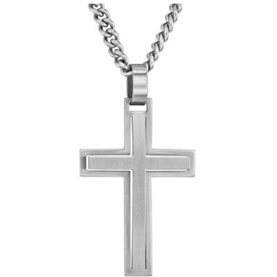 Traveller Pendentif croix avec chaîne Homme Acier inoxydable Fabriqué en Allemagne 2 cm 50 cm 171005 - Publicité Traveller Pendentif croix avec chaîne Homme Acier inoxydable Fabriqué en Allemagne 2 cm 50 cm 171005 - Publicité