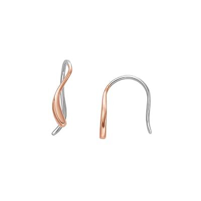 Skagen Boucles d’oreilles pendantes Essential Waves en acier inoxydable, doré rose, pour femme, - Publicité Skagen Boucles d’oreilles pendantes Essential Waves en acier inoxydable, doré rose, pour femme, - Publicité