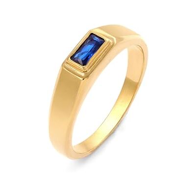 Kuzzoi Bague pour homme avec pierre précieuse saphir, chevalière en argent sterling 925 plaqué or, bague polie pour hommes, tailles de bague 60 – 66, 0605282625, 62, Gemme - Publicité Kuzzoi Bague pour homme avec pierre précieuse saphir, chevalière en argent sterling 925 plaqué or, bague polie pour hommes, tailles de bague 60 – 66, 0605282625, 62, Gemme - Publicité