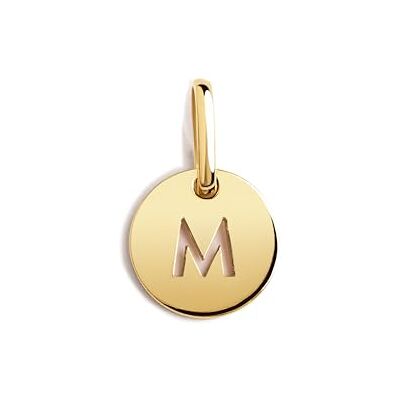 SINGULARU Mini Médaillon Lettre. Pendentif initial en argent sterling 925 avec finition plaqué or 18Kt. Combinable avec collier. Bijoux pour femme. Lettre M - Publicité SINGULARU Mini Médaillon Lettre. Pendentif initial en argent sterling 925 avec finition plaqué or 18Kt. Combinable avec collier. Bijoux pour femme. Lettre M - Publicité