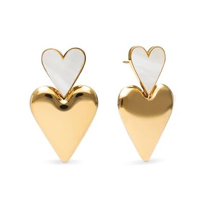 SINGULARU Boucles d'Oreille Duo d'Amour Nácar Acier Plaqué Or Bijoux pour femmes - Publicité SINGULARU Boucles d'Oreille Duo d'Amour Nácar Acier Plaqué Or Bijoux pour femmes - Publicité