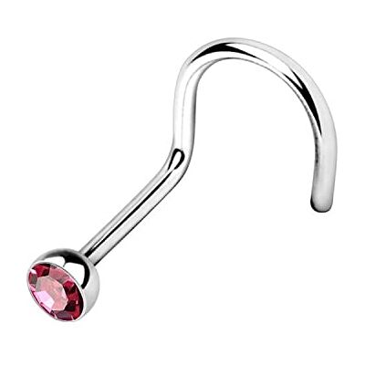 WARRIOR Piercing Nez Stud Nez incurvé avec boule de cristal tchèque Acier chirurgical 316L stérile 22G (0.8 mm) Longueur 6.5 mm x 2.5 mm (ROUGE) - Publicité WARRIOR Piercing Nez Stud Nez incurvé avec boule de cristal tchèque Acier chirurgical 316L stérile 22G (0.8 mm) Longueur 6.5 mm x 2.5 mm (ROUGE) - Publicité