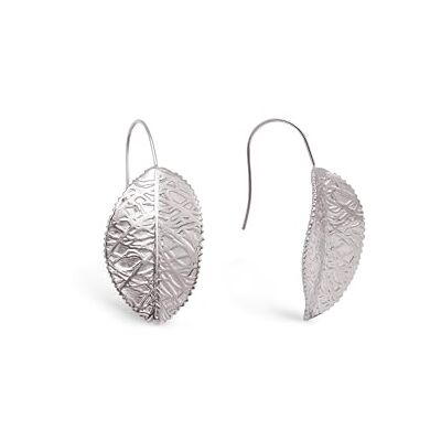 SINGULARU Boucles d'oreilles Feuille. Acier plaqué or 18 Kt. Motif feuille avec fermoir suspendu. Bijoux pour femme. Publicité SINGULARU Boucles d'oreilles Feuille. Acier plaqué or 18 Kt. Motif feuille avec fermoir suspendu. Bijoux pour femme. Publicité