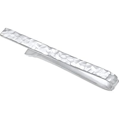 Kuzzoi Pince à cravate texturée artistiquement pour homme (3,5 mm) polie pour cravates normales, en argent sterling 925, bijou de cravate pour homme au look martelé, argent sterling - Publicité Kuzzoi Pince à cravate texturée artistiquement pour homme (3,5 mm) polie pour cravates normales, en argent sterling 925, bijou de cravate pour homme au look martelé, argent sterling - Publicité