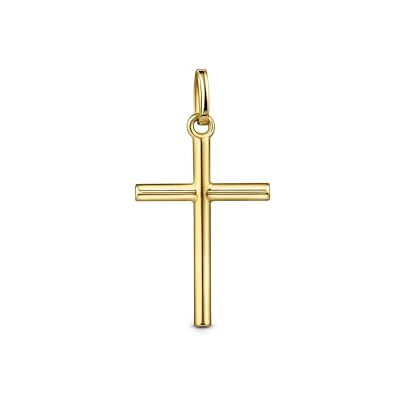 Amberta Allure Pendentif Croix Unisexe en Or Jaune 9 Carats: Petit Pendentif Croix Cylindrique - Publicité Amberta Allure Pendentif Croix Unisexe en Or Jaune 9 Carats: Petit Pendentif Croix Cylindrique - Publicité