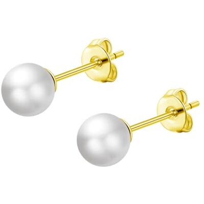 Philip Jones Boucles d'Oreilles Perles Coquillage Plaqué Or - Publicité Philip Jones Boucles d'Oreilles Perles Coquillage Plaqué Or - Publicité