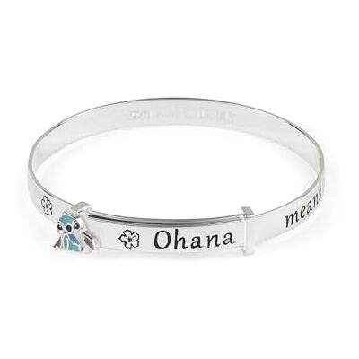 Disney Stitch Bracelet jonc Ohana Means Family en argent sterling pour filles - Publicité Disney Stitch Bracelet jonc Ohana Means Family en argent sterling pour filles - Publicité