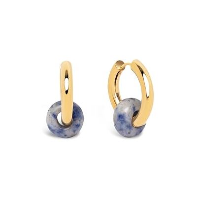 SINGULARU Boucles d'oreilles Créoles Carmen True Marine. Acier avec finition plaqué or 8 kt et pierres naturelles. Fermoir créole/click. Bijoux pour femme - Publicité SINGULARU Boucles d'oreilles Créoles Carmen True Marine. Acier avec finition plaqué or 8 kt et pierres naturelles. Fermoir créole/click. Bijoux pour femme - Publicité