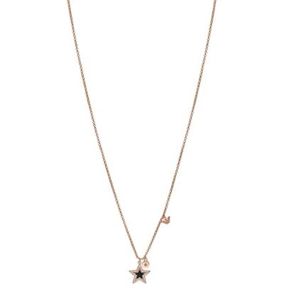 Emporio Armani Collier pour femmes en laiton avec fermoir mousqueton en ton or rose - Publicité Emporio Armani Collier pour femmes en laiton avec fermoir mousqueton en ton or rose - Publicité