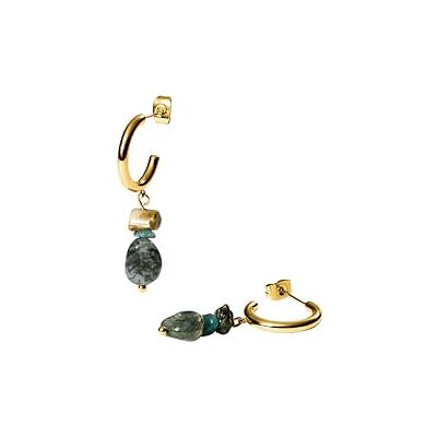 Purelei® Island Dream Boucles d'oreilles – Créoles avec Amazonite, Agate verte & Jade Albite – Acier inoxydable plaqué or 18 carats – Boucles pendantes pour femmes 37 mm – Look bohème estival, Normal - Publicité Purelei® Island Dream Boucles d'oreilles – Créoles avec Amazonite, Agate verte & Jade Albite – Acier inoxydable plaqué or 18 carats – Boucles pendantes pour femmes 37 mm – Look bohème estival, Normal - Publicité