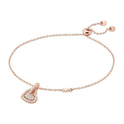 Michael Kors Bracelet pour femme en métal doré rose orné de pierres semi-précieuses avec fermoir coulissant - Publicité Michael Kors Bracelet pour femme en métal doré rose orné de pierres semi-précieuses avec fermoir coulissant - Publicité