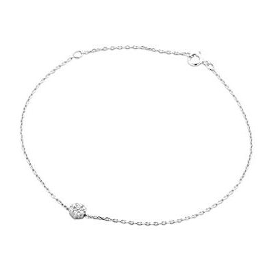MIORE Bracelet Femme Or Blanc 9 Carats (375) Pendentif Fleur avec Diamants 0,07 ct, Chaine Maille Forçat 18 cm, Fermoir Anneau à Ressort, Bracelet Or Hypoallergénique, Avec Coffret Bijoux - Publicité MIORE Bracelet Femme Or Blanc 9 Carats (375) Pendentif Fleur avec Diamants 0,07 ct, Chaine Maille Forçat 18 cm, Fermoir Anneau à Ressort, Bracelet Or Hypoallergénique, Avec Coffret Bijoux - Publicité