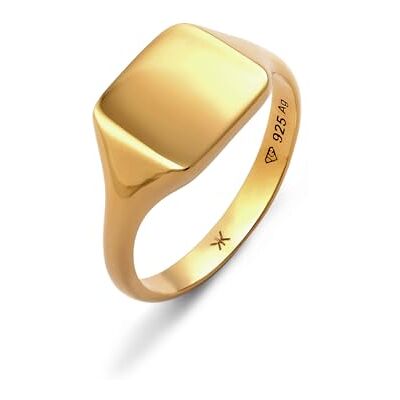 Kuzzoi Bague chevalière pour homme polie en argent sterling 925 plaqué or bague classique en argent massif pour hommes de taille 60-66, 0603742725 - Publicité Kuzzoi Bague chevalière pour homme polie en argent sterling 925 plaqué or bague classique en argent massif pour hommes de taille 60-66, 0603742725 - Publicité