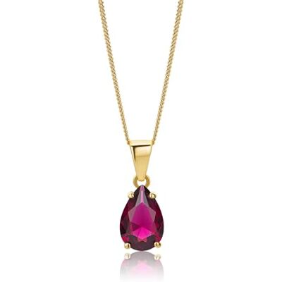 MIORE Collier Femme, Pendentif Or Jaune 9 Carats 375, Rubis Forme Poire 1.04 Carat, Maille Gourmette, 45 cm, Fermoir Anneau à Ressort, Fabriqué en Italie, Bijoux Femme avec Boite a Bijoux - Publicité MIORE Collier Femme, Pendentif Or Jaune 9 Carats 375, Rubis Forme Poire 1.04 Carat, Maille Gourmette, 45 cm, Fermoir Anneau à Ressort, Fabriqué en Italie, Bijoux Femme avec Boite a Bijoux - Publicité