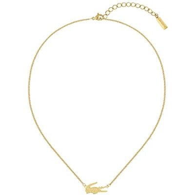 Lacoste Collier pour Femme Collection CROCODILE en Or Jaune avec un Charm en forme de Crocodile - Publicité Lacoste Collier pour Femme Collection CROCODILE en Or Jaune avec un Charm en forme de Crocodile - Publicité