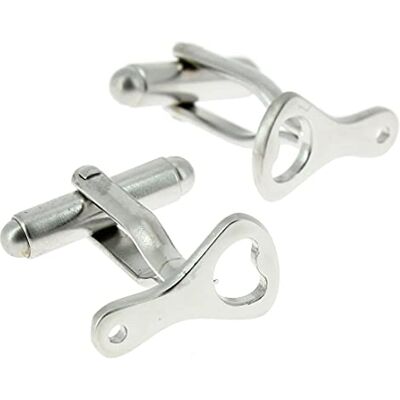 Clj Charles Le Jeune. Boutons de manchette. Décapsuleur, Acier. Gris argent Fantaisie - - Publicité Clj Charles Le Jeune. Boutons de manchette. Décapsuleur, Acier. Gris argent Fantaisie - - Publicité