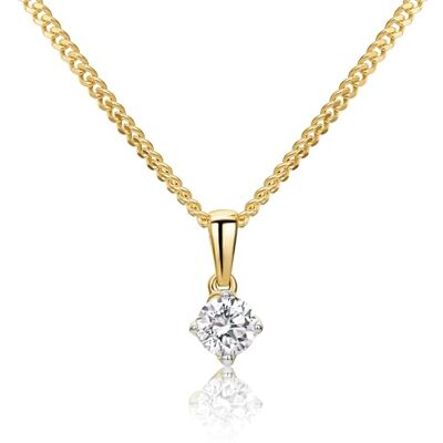 MIORE Collier Femme, Chaine Argent/Plaqué Or 18 Carats avec Pendentif en Or Blanc/Or Jaune 9 Carats 375, Pendentif Diamant 0.10 Ct /0.15 Ct/ 0.25 Ct, Chaîne Vrai Or Gourmette, Bijoux Femme - Publicité MIORE Collier Femme, Chaine Argent/Plaqué Or 18 Carats avec Pendentif en Or Blanc/Or Jaune 9 Carats 375, Pendentif Diamant 0.10 Ct /0.15 Ct/ 0.25 Ct, Chaîne Vrai Or Gourmette, Bijoux Femme - Publicité