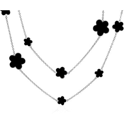 Bling Jewelry Trèfle Noir Fleur Long Argent Plaqué Laiton Station Étain Tasse Chaîne Wrap Couche Collier Pour Les Femmes 42 Pouces - Publicité Bling Jewelry Trèfle Noir Fleur Long Argent Plaqué Laiton Station Étain Tasse Chaîne Wrap Couche Collier Pour Les Femmes 42 Pouces - Publicité
