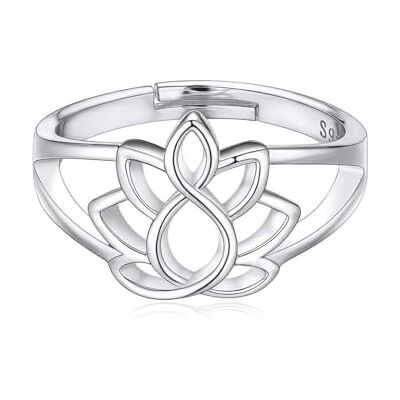 ChicSilver Bague Fleur de Lotus Argent Bague Argent Femme Réglable Bijoux Porte Bonheur pour Femme - Publicité ChicSilver Bague Fleur de Lotus Argent Bague Argent Femme Réglable Bijoux Porte Bonheur pour Femme - Publicité