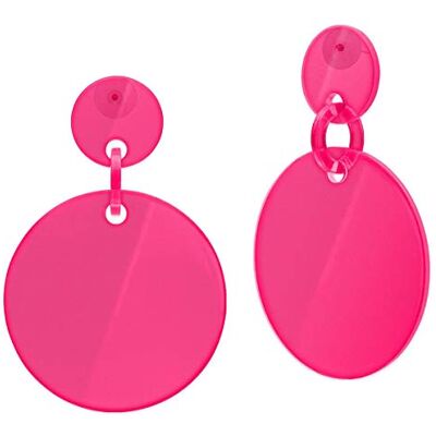 SoulCats Soul-Cats Boucles d'oreilles fantaisie en acrylique, style néo disco rétro des années 80, couleur: rose fluo - Publicité SoulCats Soul-Cats Boucles d'oreilles fantaisie en acrylique, style néo disco rétro des années 80, couleur: rose fluo - Publicité