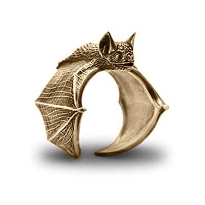 BlackAmazement Bague taille réglable taille unie chauve-souris bat gothique argent noir femme homme, Alliage - Publicité BlackAmazement Bague taille réglable taille unie chauve-souris bat gothique argent noir femme homme, Alliage - Publicité