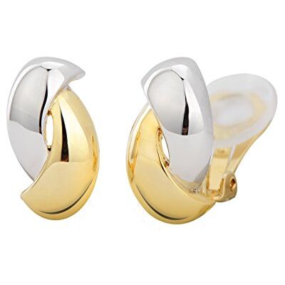 Traveller Boucles d'oreilles Créoles 22kt Doré et Rhodié/argenté Bicolore - Publicité Traveller Boucles d'oreilles Créoles 22kt Doré et Rhodié/argenté Bicolore - Publicité