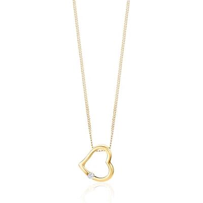 MIORE Collier Femme, Pendentif Cœur, Or Jaune 18 Carats 750, Diamant, Cœur Ouvert, Maille Gourmette, 45 cm, Fermoir Anneau à Ressort, Fabriqué en Italie, Bijoux Femme avec Boite a Bijoux - Publicité MIORE Collier Femme, Pendentif Cœur, Or Jaune 18 Carats 750, Diamant, Cœur Ouvert, Maille Gourmette, 45 cm, Fermoir Anneau à Ressort, Fabriqué en Italie, Bijoux Femme avec Boite a Bijoux - Publicité