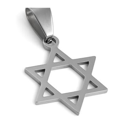 Felicidade Pendentif Croix Juive Étoile de David Bijou Symbolique en Acier Inoxydable Élégance et Spiritualité, Idéal pour Hommes et Femmes (Argenté) - Publicité Felicidade Pendentif Croix Juive Étoile de David Bijou Symbolique en Acier Inoxydable Élégance et Spiritualité, Idéal pour Hommes et Femmes (Argenté) - Publicité