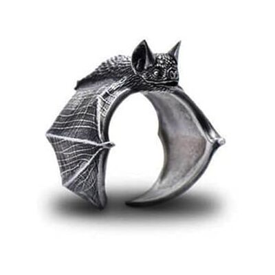 BlackAmazement Bague réglable taille unie chauve-souris bat gothique argent noir anthracite femme homme, Einheitsgröße, Größenverstellbar, Métal - Publicité BlackAmazement Bague réglable taille unie chauve-souris bat gothique argent noir anthracite femme homme, Einheitsgröße, Größenverstellbar, Métal - Publicité