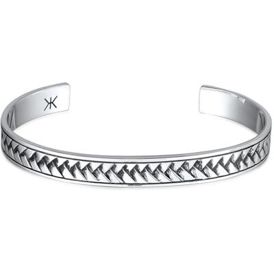 Kuzzoi Bracelet en argent massif pour hommes, argent Sterling 925, design tressé, finition oxydée légère - Publicité Kuzzoi Bracelet en argent massif pour hommes, argent Sterling 925, design tressé, finition oxydée légère - Publicité