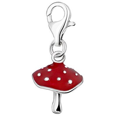 Quiges Charm Pendentif Breloque avec Fermoir Femme Plaqué Argent Champignon 3D en Émail Rouge - Publicité Quiges Charm Pendentif Breloque avec Fermoir Femme Plaqué Argent Champignon 3D en Émail Rouge - Publicité
