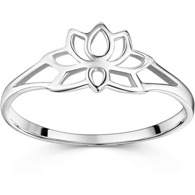 MATERIA by Matthias Wagner Bague Lotus en argent 925 Sterling 51 54 57 59 62 avec étui à bijoux, Argent sterling - Publicité MATERIA by Matthias Wagner Bague Lotus en argent 925 Sterling 51 54 57 59 62 avec étui à bijoux, Argent sterling - Publicité
