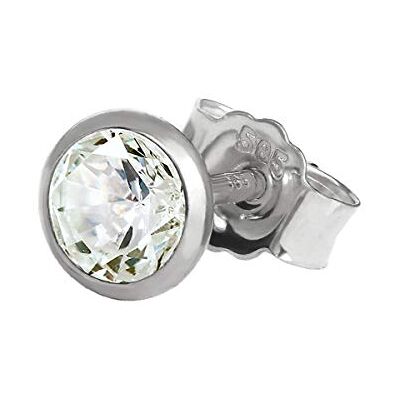 NKlaus Single clou d'oreille 5,0mm or blanc 585 or 14 carats hommes boucle d'oreille cristal zirconium blanc - Publicité NKlaus Single clou d'oreille 5,0mm or blanc 585 or 14 carats hommes boucle d'oreille cristal zirconium blanc - Publicité
