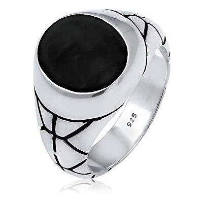 Kuzzoi Bague chevalière ovale pour homme en émail noir massif de 13 mm de large en argent sterling 925 oxydé noir, bague pour homme dans la taille de la bague 60-66, 0610990119, 58, Argent sterling - Publicité Kuzzoi Bague chevalière ovale pour homme en émail noir massif de 13 mm de large en argent sterling 925 oxydé noir, bague pour homme dans la taille de la bague 60-66, 0610990119, 58, Argent sterling - Publicité