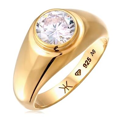 Kuzzoi Bague pour homme en argent 925 plaqué or 24 carats avec zircone, Chevalière avec pierre pour homme en taille 60 – 66, 0608232924, 62, Pierre précieuse, Zircone cubique - Publicité Kuzzoi Bague pour homme en argent 925 plaqué or 24 carats avec zircone, Chevalière avec pierre pour homme en taille 60 – 66, 0608232924, 62, Pierre précieuse, Zircone cubique - Publicité