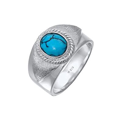 Kuzzoi Bague chevalière pour homme avec howlite (10 mm) pierre turquoise, argent sterling 925 poli, bague en argent massif de style vintage, bague pour homme dans la taille 60-66, 0611451121 - Publicité Kuzzoi Bague chevalière pour homme avec howlite (10 mm) pierre turquoise, argent sterling 925 poli, bague en argent massif de style vintage, bague pour homme dans la taille 60-66, 0611451121 - Publicité