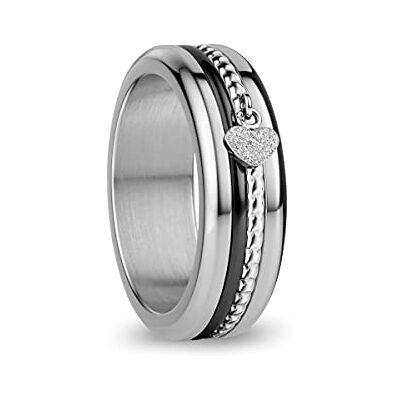 BERING Combinaison de Bagues Échangeables pour Femme en Argent et Noir avec le Système Unique Twist & Change, Rhine - Publicité BERING Combinaison de Bagues Échangeables pour Femme en Argent et Noir avec le Système Unique Twist & Change, Rhine - Publicité