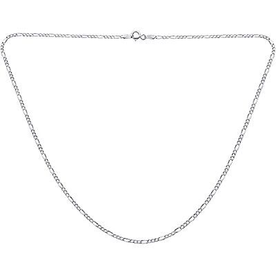 Bling Jewelry Collier Chaîne Unisexe Léger Et Fin 1,5MM Solide En Argent Sterling .925 À Maillons Figaro Pour Hommes Femmes 18 Pouces - Publicité Bling Jewelry Collier Chaîne Unisexe Léger Et Fin 1,5MM Solide En Argent Sterling .925 À Maillons Figaro Pour Hommes Femmes 18 Pouces - Publicité