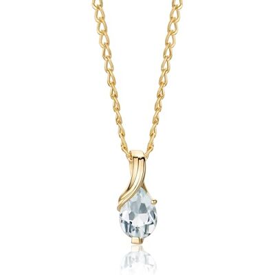 MIORE Collier Femme, Pendentif Or 9 Carats 375, Aigue-Marine 0.55ct en Forme de Poire, Goutte, Maille Gourmette, 45 cm, Fermoir Anneau à Ressort, Fabriqué en Italie, Bijoux Femme avec Boite a Bijoux - Publicité MIORE Collier Femme, Pendentif Or 9 Carats 375, Aigue-Marine 0.55ct en Forme de Poire, Goutte, Maille Gourmette, 45 cm, Fermoir Anneau à Ressort, Fabriqué en Italie, Bijoux Femme avec Boite a Bijoux - Publicité