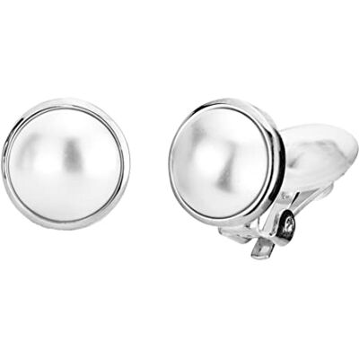 Traveller Boucles d'oreille clip Perle blanche Plaquées au rhodium - Publicité Traveller Boucles d'oreille clip Perle blanche Plaquées au rhodium - Publicité
