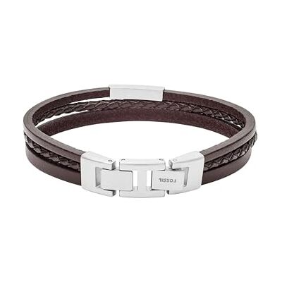 Fossil Bracelet homme en acier inoxydable ou en cuir avec fermoir rabattable - Publicité Fossil Bracelet homme en acier inoxydable ou en cuir avec fermoir rabattable - Publicité