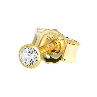 NKlaus Clou d'oreille simple or jaune 333 or 8 carats Boucle d'oreille cristal zirconium blanc - Publicité NKlaus Clou d'oreille simple or jaune 333 or 8 carats Boucle d'oreille cristal zirconium blanc - Publicité