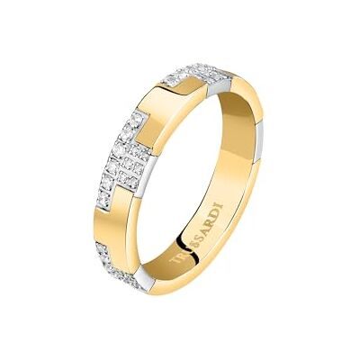 Trussardi TJAXC39012 Bague Femme Acier Logo T, acier, Cristal - Publicité Trussardi TJAXC39012 Bague Femme Acier Logo T, acier, Cristal - Publicité