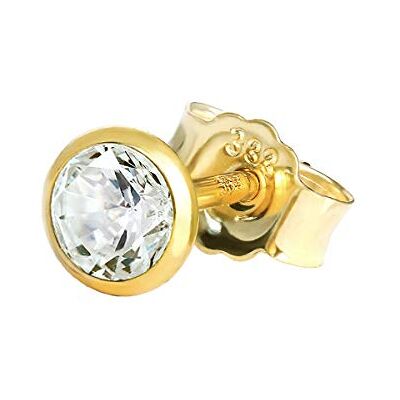 NKlaus Clou d'oreille simple or jaune 333 or 8 carats Boucle d'oreille cristal zirconium blanc 1774 - Publicité NKlaus Clou d'oreille simple or jaune 333 or 8 carats Boucle d'oreille cristal zirconium blanc 1774 - Publicité