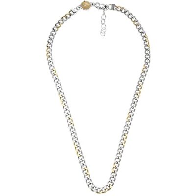 Diesel Collier pour homme en acier inoxydable 2 tons avec fermoir mousqueton - Publicité Diesel Collier pour homme en acier inoxydable 2 tons avec fermoir mousqueton - Publicité