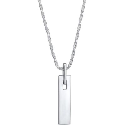 Kuzzoi Collier pour homme en argent 925 avec pendentif en forme de lingot (30 mm) plaque polie chaîne pour homme longueur de la chaîne 60 cm 0112651523, Argent sterling - Publicité Kuzzoi Collier pour homme en argent 925 avec pendentif en forme de lingot (30 mm) plaque polie chaîne pour homme longueur de la chaîne 60 cm 0112651523, Argent sterling - Publicité